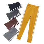 Πλαϊνό Αθλητικό Παντελόνι Κορίτσι Φθινόπωρο Χειμώνας Καθαρό Χρώμα Skinny κολάν για κορίτσια Φούτερ Παιδικά Ρούχα Stretch Παντελόνια Πανωφόρια