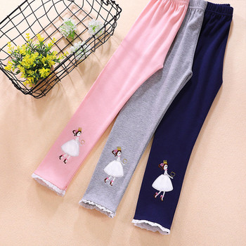 Клинове за момичета 2-11 г. Детски пролетно-есенни панталони Детски връхни дрехи Еластични меки тънки панталони с щампа на принцеса