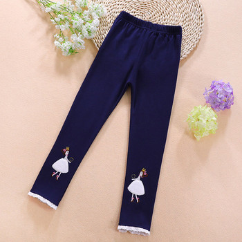 Клинове за момичета 2-11 г. Детски пролетно-есенни панталони Детски връхни дрехи Еластични меки тънки панталони с щампа на принцеса