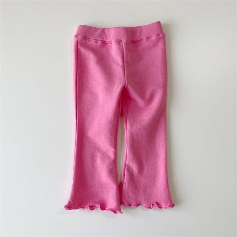 Proljeće jesen Babys Girls Modne Elastične lepršave hlače s gljivičnim rubom Ležerna vanjska odjeća za djevojčice Uske hlače za djecu