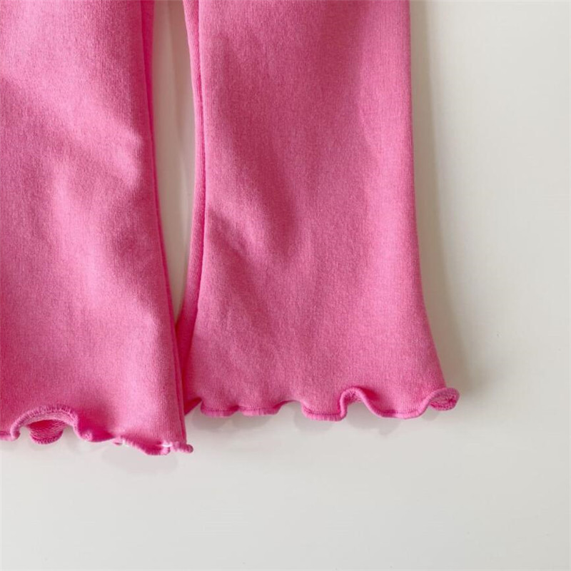 Proljeće jesen Babys Girls Modne Elastične lepršave hlače s gljivičnim rubom Ležerna vanjska odjeća za djevojčice Uske hlače za djecu