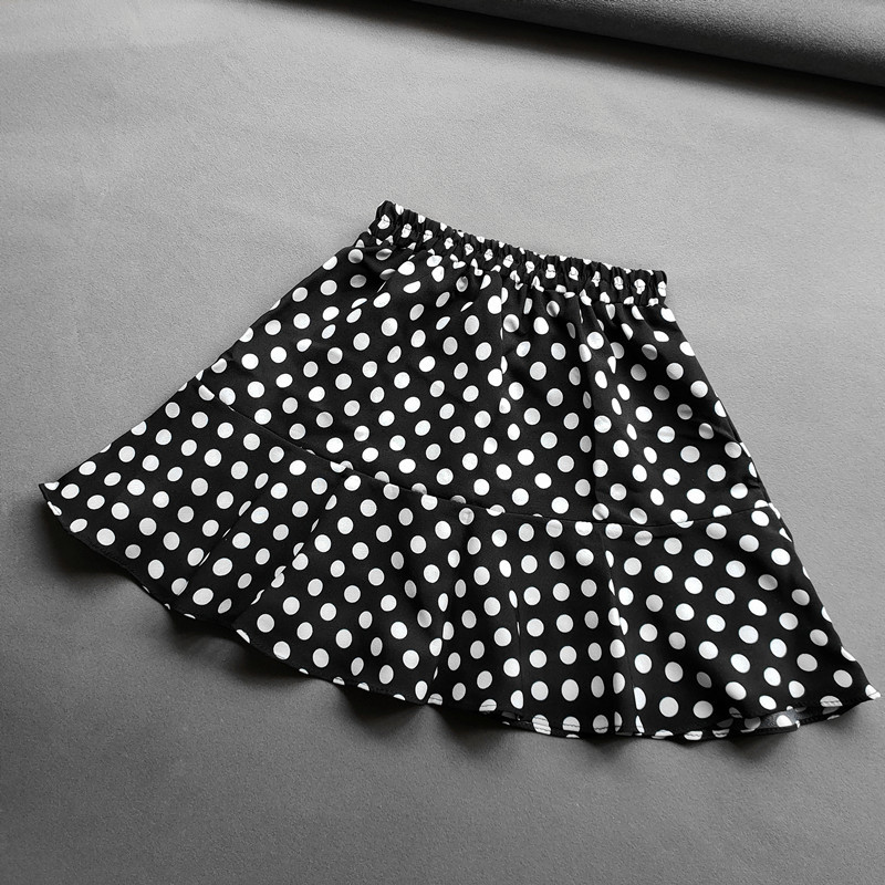 Vasaros mergaičių raukini sijonai kūdikiams mergaitėms aukštu juosmeniu spausdinami taškeliais mini sijonas laisvalaikiui Plisuotas trumpas sijonas mergaitėms Drabužiai