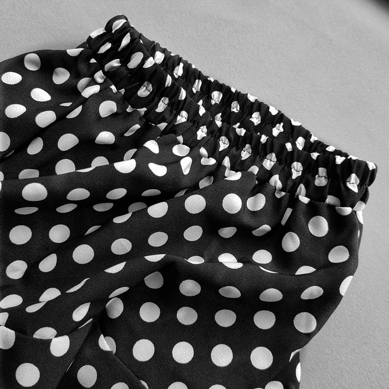 Vasaros mergaičių raukini sijonai kūdikiams mergaitėms aukštu juosmeniu spausdinami taškeliais mini sijonas laisvalaikiui Plisuotas trumpas sijonas mergaitėms Drabužiai