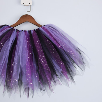 Νέα μωβ κοριτσίστικη φούστα τουτου μωρό γκλίτερ Χορός Tutu πάρτι γενεθλίων Τούλι Παιδική αποκριάτικη στολή