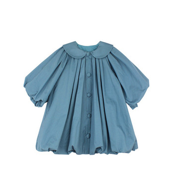 Φορέματα για κορίτσια κούκλα λαιμόκοψη Φρέσκο μεσαίο μακρυμάνικο Flower Bud Φόρεμα Άνοιξη και Καλοκαίρι Νέα μόδα Παιδικά Παιδικά Ρούχα