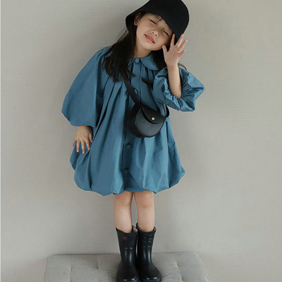 Haljine za djevojčice Izrez za lutke Svježe haljine s pupoljcima cvijeta srednje dugih rukava Proljeće i ljeto Nova moda Dječja dječja odjeća