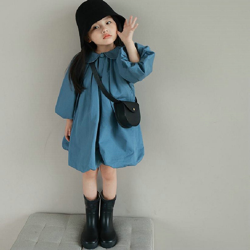 Haljine za djevojčice Izrez za lutke Svježe haljine s pupoljcima cvijeta srednje dugih rukava Proljeće i ljeto Nova moda Dječja dječja odjeća