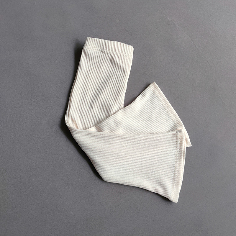 Proljetne pamučne rebraste lepršave hlače za djevojčice Sweet Girls Baby Visoki struk Elastične uske hlače Tajice Dječje hlače