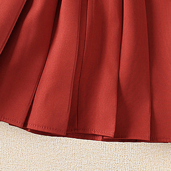 Κοντή φούστα για κορίτσια 4-12 ετών Πορτοκαλί πλισέ φούστα για κορίτσια Κοντή φούστα σε κορεατικό στυλ καθημερινή για παιδιά