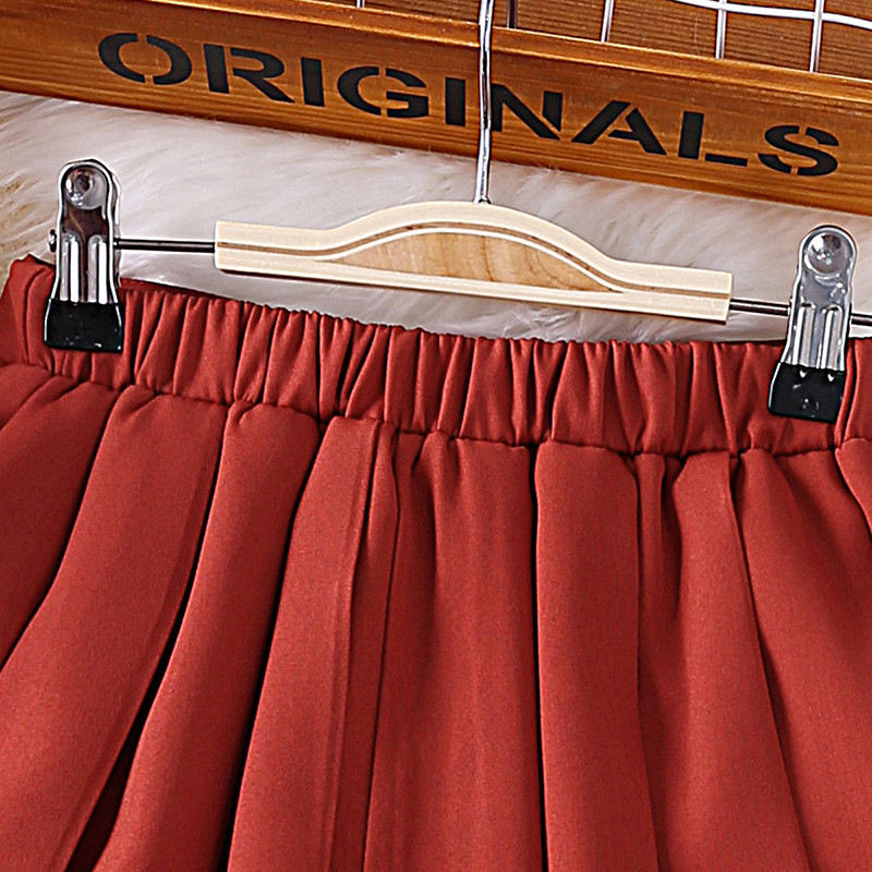 Κοντή φούστα για κορίτσια 4-12 ετών Πορτοκαλί πλισέ φούστα για κορίτσια Κοντή φούστα σε κορεατικό στυλ καθημερινή για παιδιά