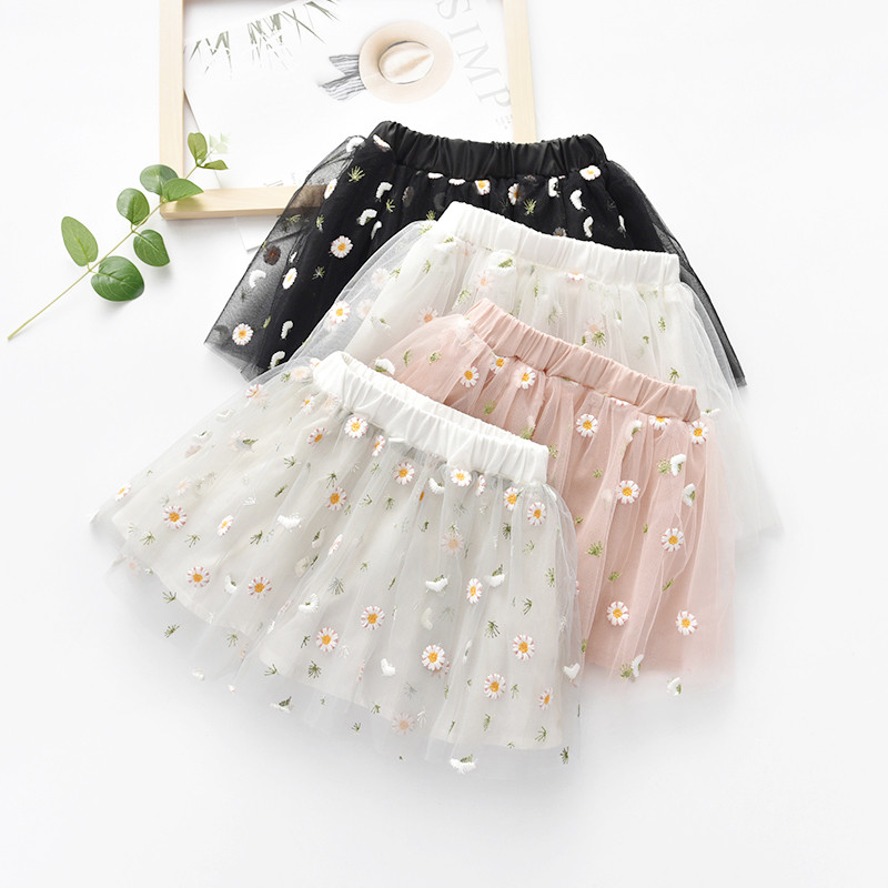 Tüdrukute suvised lühikesed seelikud Korea laste printsessiseelikud Laste võrgust tantsuseelikud Beebi puhvseelikud