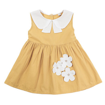 Καλοκαιρινό φόρεμα κοριτσιών 2023 Παιδικό φόρεμα με τρία άνθη, βαμβακερό φόρεμα πριγκίπισσας, κούκλα, χαριτωμένο κορεάτικο φόρεμα για μωρά, παιδικά κορίτσια