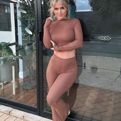 Kompleti od 2 komada 2023 Jesen Zima Žensko odijelo Hlače Klasična odjeća Široka dvodijelna majica i hlače Ležerna trenirka Ženska