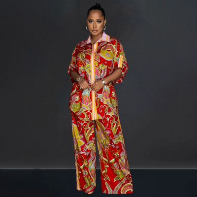 Kaheosalised naiste komplektid 2023, uus saabumine kevadsügis, sobivad komplektid triibuline trükk 2 osaline komplekt ülemised püksid ülikonnad rõivad riided