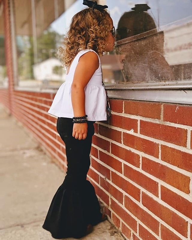 FOCUSNORM 0-6Y Jesen Zima Djevojčice Lijepe široke hlače Jednobojne elastične hlače visokog struka Odjevne kombinacije 4 boje