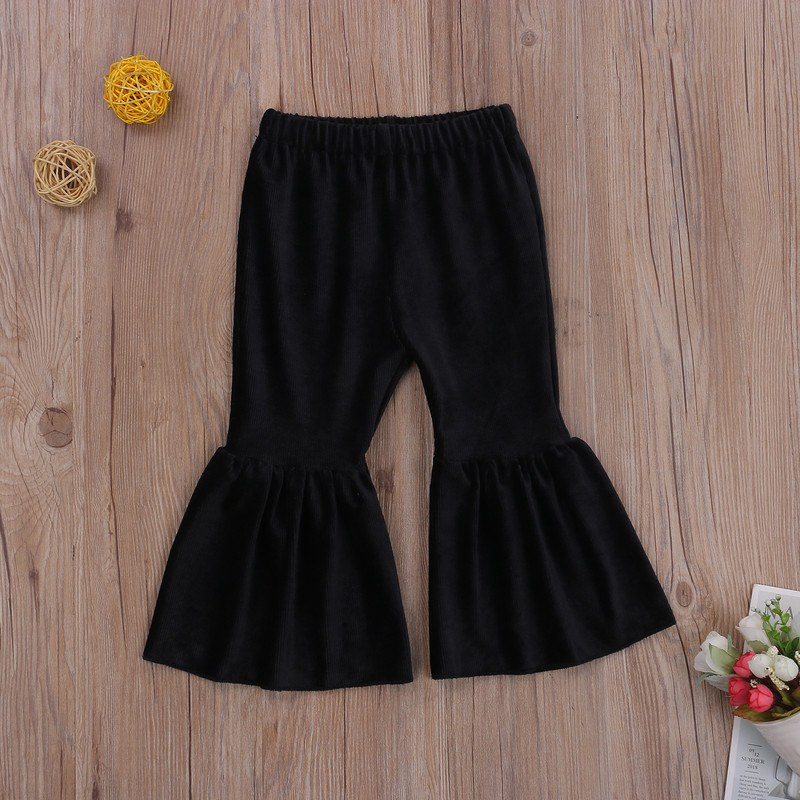 FOCUSNORM 0-6Y Jesen Zima Djevojčice Lijepe široke hlače Jednobojne elastične hlače visokog struka Odjevne kombinacije 4 boje