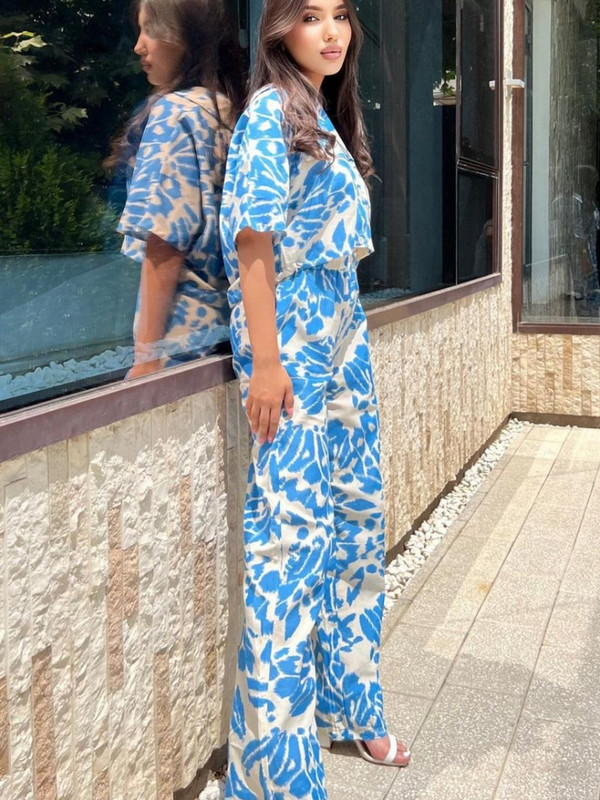 2-dijelni ženski komplet 2023 Jesen Košulja kratkih rukava Bluza Top i hlače Odijela Modni kompleti za uredske dame Odgovarajući kompleti