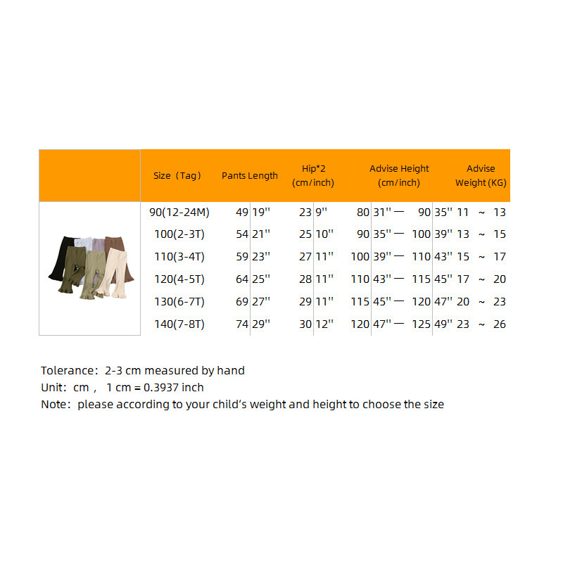 Ljeto 2023 Kids Tales Baby Girls Vintage Stripe Elastic Slim Flare Hlače Tajice visokog struka Prazne hlače s volanima Odjeća za djevojčice