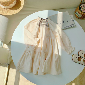 Φθινοπωρινό κοριτσίστικο φόρεμα Προσωποποιημένη ελαστική λαιμόκοψη Παιδικά ρούχα 2023 Ανοιξιάτικο βαμβακερό φόρεμα Μακρυμάνικο Κοριτσίστικο φόρεμα τούρτας