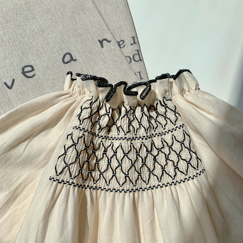 Sügisene tüdrukukleit Isikupärastatud elastse kaelusega lasteriided 2023. aasta kevadine puuvillane kleit pikkade varrukatega tüdruku koogikleit