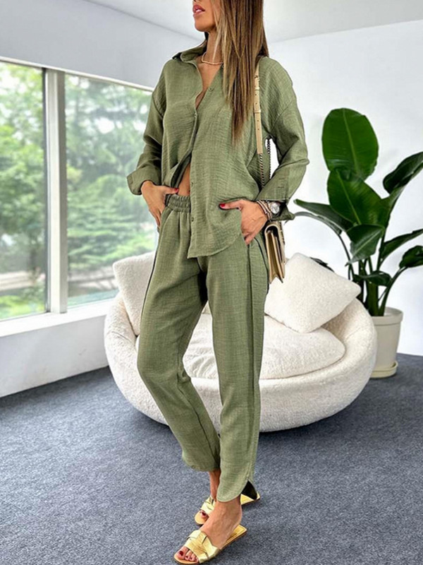 2 Σετ δύο τεμαχίων μπλε κόκκινο μακρυμάνικο μπλούζες και κοστούμια παντελονιού Άνοιξη φθινοπώρου Γυναικείο σετ θηκών ασορτί ασορτί μόδας