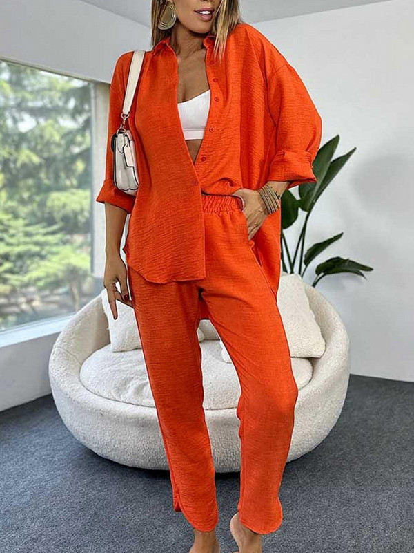 2 Σετ δύο τεμαχίων μπλε κόκκινο μακρυμάνικο μπλούζες και κοστούμια παντελονιού Άνοιξη φθινοπώρου Γυναικείο σετ θηκών ασορτί ασορτί μόδας