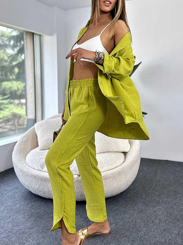 2 Σετ δύο τεμαχίων μπλε κόκκινο μακρυμάνικο μπλούζες και κοστούμια παντελονιού Άνοιξη φθινοπώρου Γυναικείο σετ θηκών ασορτί ασορτί μόδας