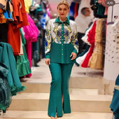 Γυναικείο σετ 2 τεμαχίων Dashiki Αφρικανικά ρούχα Καλοκαιρινό Φθινόπωρο Νέα μόδα Μακρυμάνικο παντελόνι και σχιστό παντελόνι Κοστούμι για πάρτι ασορτί σετ