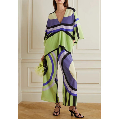 2-dijelni ženski kompleti Ljeto Jesen Cvjetni print Bluza Majica Odijelo Topovi i hlače Odijela Dashiki Afrički komplet Trenirka