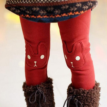 Деца Момичета Детски панталони Сладък заек Щамповани зимни есенни долнища Бебешки топли поларени клинове Панталони Дрехи за малки деца