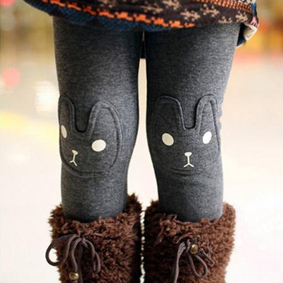 Djeca Djevojke Dječje hlače Zimski jesenski donji dio s uzorkom slatkog zeca Tople bebe tajice od flisa Hlače Odjeća za malu djecu