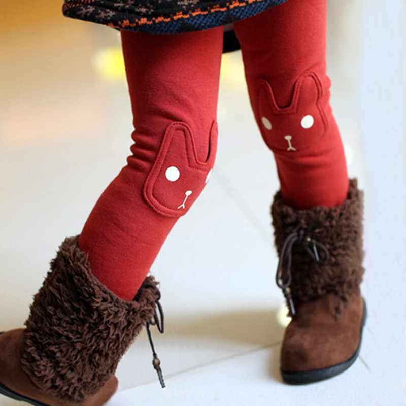 Djeca Djevojke Dječje hlače Zimski jesenski donji dio s uzorkom slatkog zeca Tople bebe tajice od flisa Hlače Odjeća za malu djecu