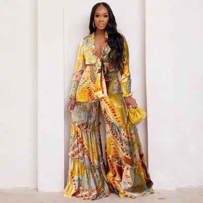 Vară, toamnă, 2 piese, set femei, cămașă cu mânecă lungă, bluză, top și pantaloni, costume, ținute, modă, birou, damă, seturi asortate ținută