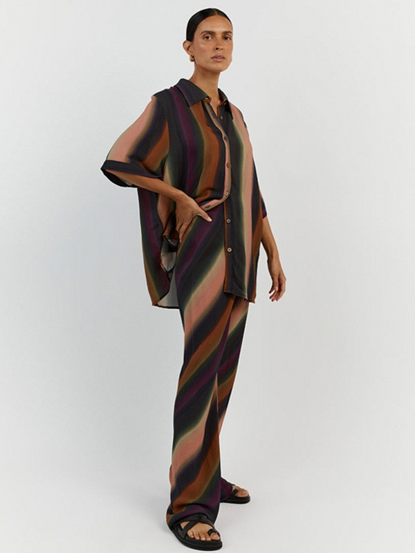 Dvodijelni ženski kompleti 2023. Novi dolazak Proljeće Jesen Odgovarajući setovi S prugama 2-dijelni kompleti Hlače Odijela Odjeća