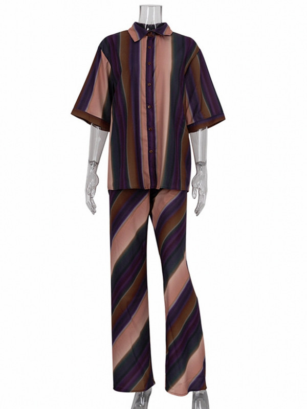 Dvodijelni ženski kompleti 2023. Novi dolazak Proljeće Jesen Odgovarajući setovi S prugama 2-dijelni kompleti Hlače Odijela Odjeća