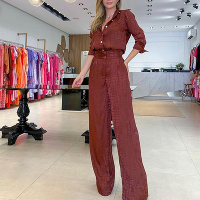 2-dijelni ženski kompleti Odgovarajući setovi Rešetkasti print Dvodijelni kompleti Hlače Odijela Odijela Odjeća 2023 Novi dolazak Proljeće Jesen