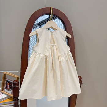 Καλοκαιρινό Παιδικό Φόρεμα Κοριτσιού Μασίφ αμάνικο φόρεμα Απλοποιημένο βρεφικό παιδικό ένδυμα Casual αμάνικο φόρεμα για πάρτι Πριγκίπισσα
