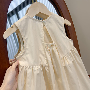 Καλοκαιρινό Παιδικό Φόρεμα Κοριτσιού Μασίφ αμάνικο φόρεμα Απλοποιημένο βρεφικό παιδικό ένδυμα Casual αμάνικο φόρεμα για πάρτι Πριγκίπισσα