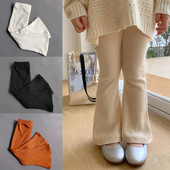 Kevad tüdrukud puuvillased soonikkoes laienevad püksid armsad tüdrukud beebi kõrge vöökoha elastsus õhukesed püksid säärised laste püksid