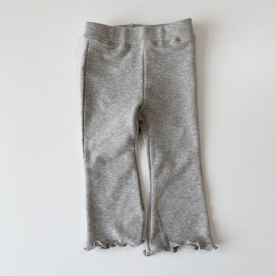 Kevad tüdrukud puuvillased soonikkoes laienevad püksid armsad tüdrukud beebi kõrge vöökoha elastsus õhukesed püksid säärised laste püksid