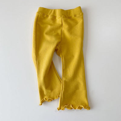 Kevad tüdrukud puuvillased soonikkoes laienevad püksid armsad tüdrukud beebi kõrge vöökoha elastsus õhukesed püksid säärised laste püksid