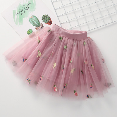 DE PEACH 2023 suvine beebitüdrukute puuviljatikandiga pits Tutu seelikud Tüdrukute printsessi väikelapsele armas tüllseelik