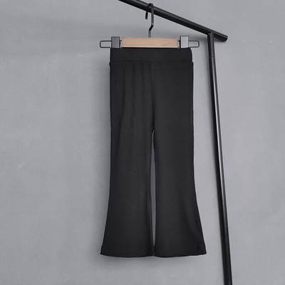 Παιδικό παντελόνι Flare Βρεφικά κορίτσια με ψηλή μέση ελαστικότητα Skinny παντελόνι Άνοιξη Καλοκαίρι Παιδικό παντελόνι με φαρδύ πόδι κορίτσι Ρούχα μαύρο γκρι