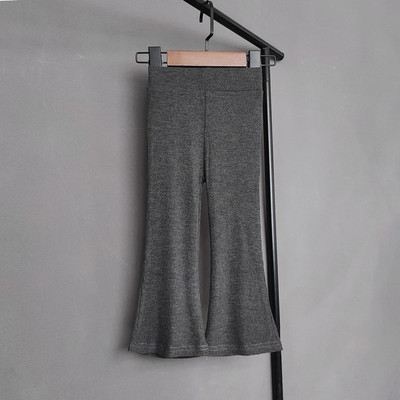 Παιδικό παντελόνι Flare Βρεφικά κορίτσια με ψηλή μέση ελαστικότητα Skinny παντελόνι Άνοιξη Καλοκαίρι Παιδικό παντελόνι με φαρδύ πόδι κορίτσι Ρούχα μαύρο γκρι