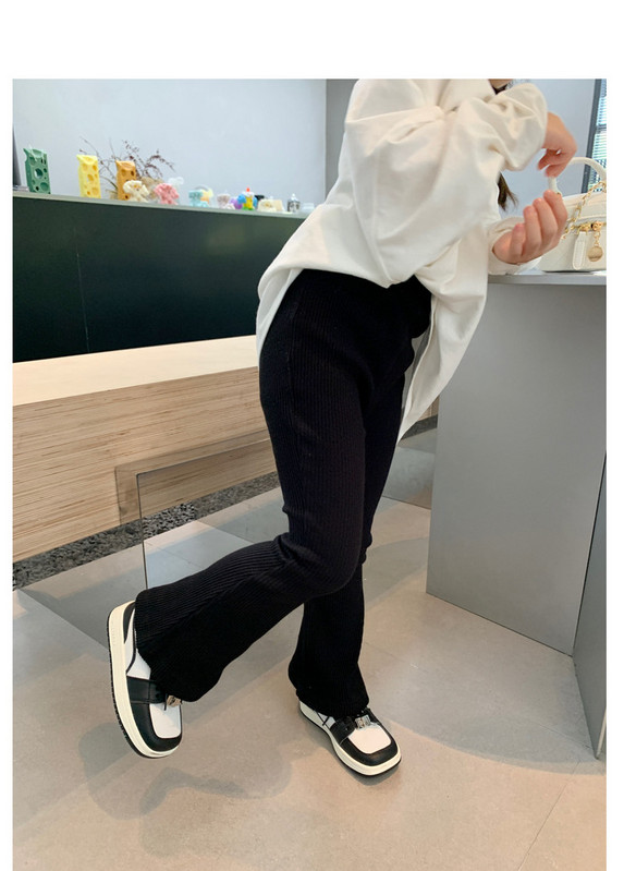 2022. Široke hlače do gležnja, elastični struk, široke nogavice, mekane, jednostavne, ležerne, pamučne, udobne, jesenske, dječje, djevojke