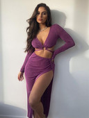 Proljeće ljeto Ženski dvodijelni kompleti suknji Modni ležerni halter Cross Crop Top i bandage Split duge haljine Odijela Ženska odjeća