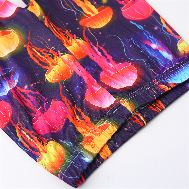 Tüdrukute säärised lastele Peenikesed kitsad tugevad elastsed püksid Laste pliiatspüksid Meduusiga merineitsi mustriga kitsad püksid laps