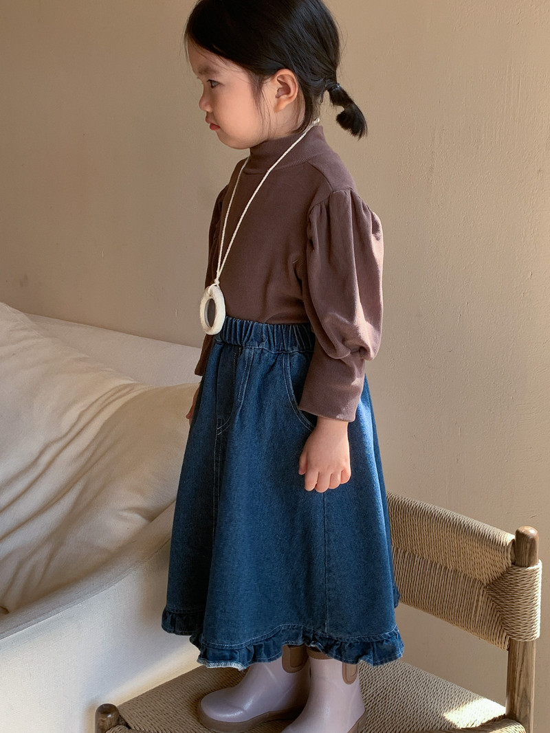 7528 Lasteseelik 2023 Sügis-talv Uus Korea tüdruku teksaseelik või alumine särk Magusad tüdruku riided