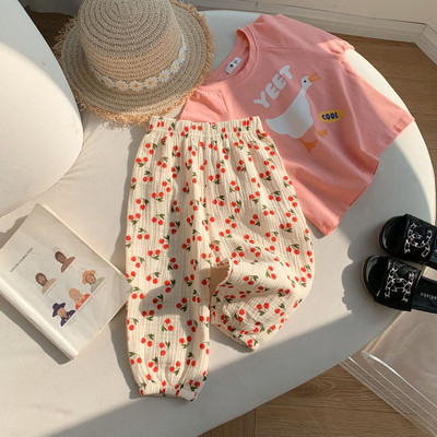 Poiste ja tüdrukute vabaaja puuvillased püksid, sääsetõrjepüksid, mugavad ja vabad Korea kevad- ja sügisväljaanne