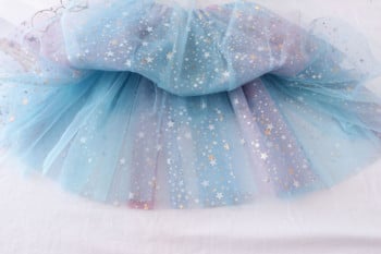 2023 Summer Girls Stars Sequin Mesh Tutu Φούστα Fairy Print Puffy Cake Φούστες Σχολικό κορίτσι Πλισέ πριγκίπισσα